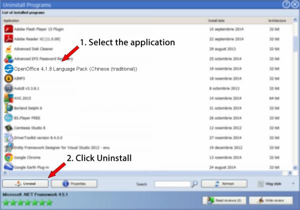 Uninstall OpenOffice 4.1.8 Language Pack (Chinese (traditional))