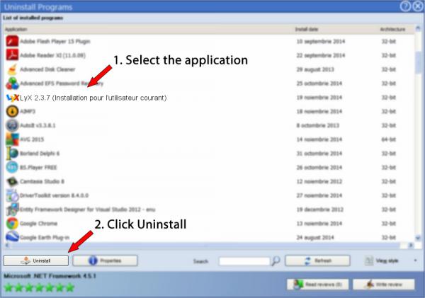 Uninstall LyX 2.3.7 (Installation pour l'utilisateur courant)