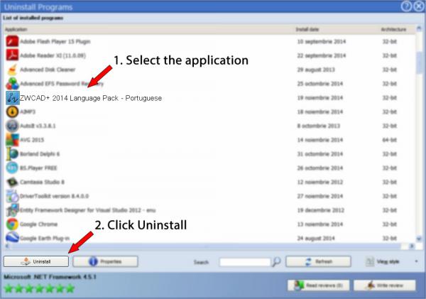 Uninstall ZWCAD+ 2014 Language Pack - Portuguese