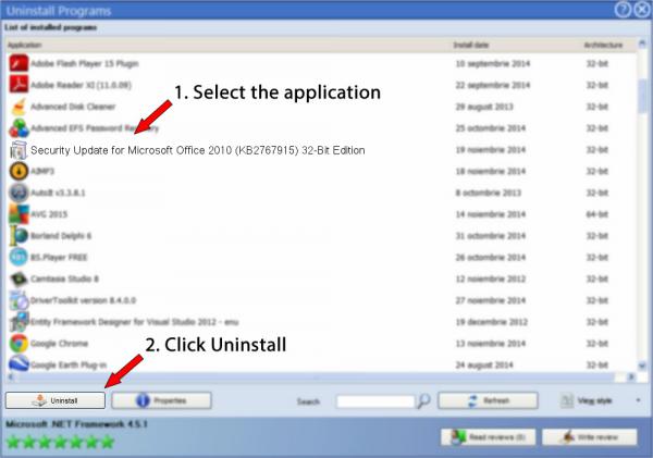 Uninstall Security Update for Microsoft Office 2010 (KB2767915) 32-Bit Edition