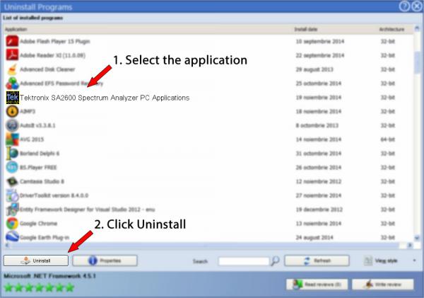 Uninstall Tektronix SA2600 Spectrum Analyzer PC Applications