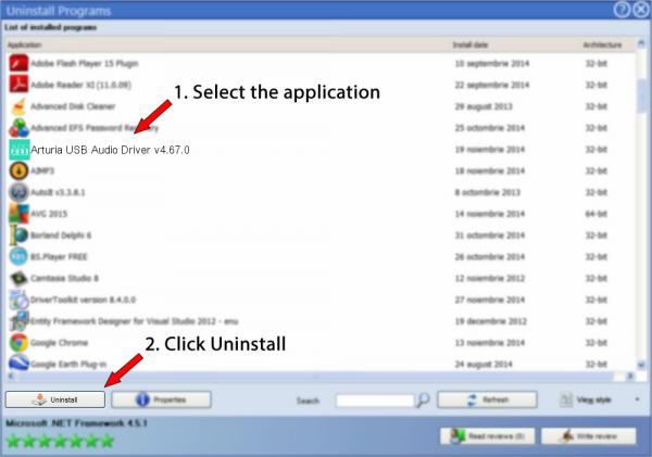 Uninstall Arturia USB Audio Driver v4.67.0