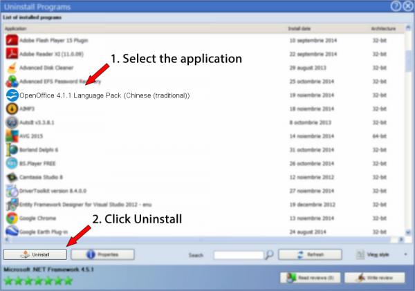 Uninstall OpenOffice 4.1.1 Language Pack (Chinese (traditional))