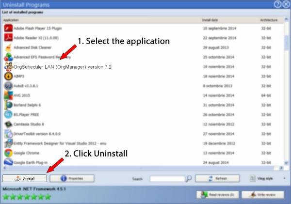 Uninstall OrgScheduler LAN (OrgManager) version 7.2