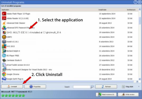 Uninstall GHS: MULTI IDE 8.1.4 installed at C:\ghs\multi_814