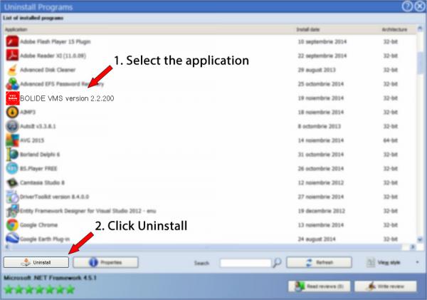 Uninstall BOLIDE VMS version 2.2.200