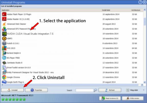 Uninstall NVIDIA CUDA Visual Studio Integration 7.5